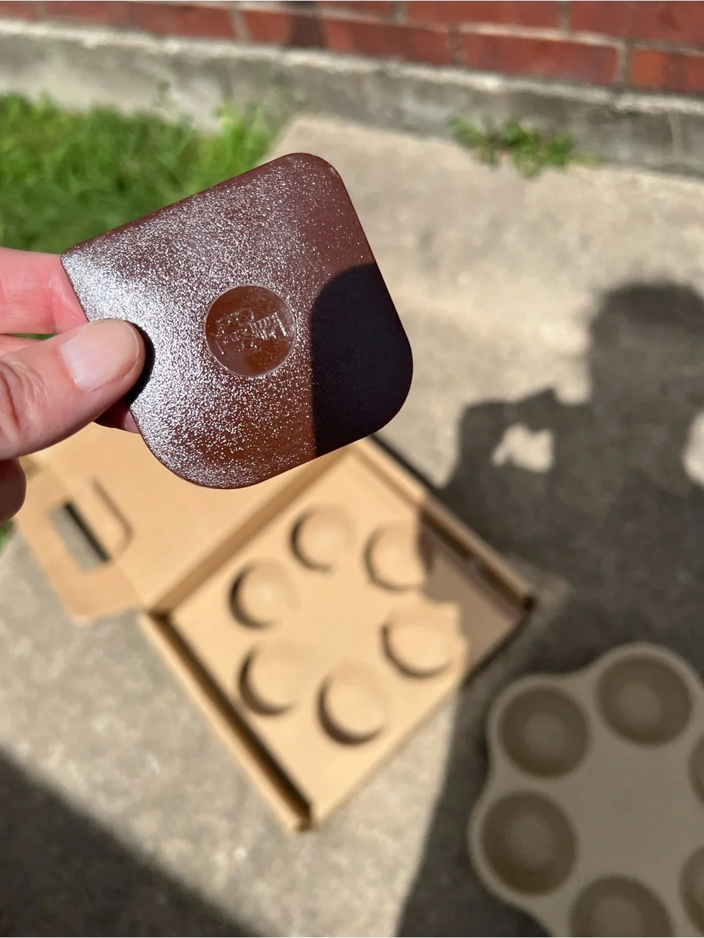 Pampered Chef stoneware Single Servings Pan - Brown